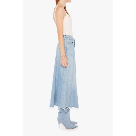 MOTHER Superior The Full Swing Fray Denim Skirt Womens Sz 27 I'm With The Band - Picture 3 of 14